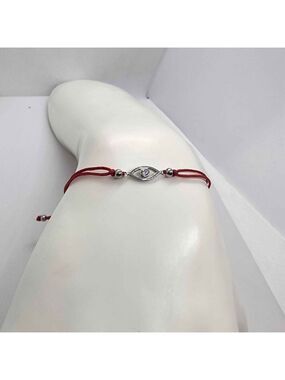 Evil Eye Bracelet Red String  925 Sterling Silver, Adjustable Protection Jewelry